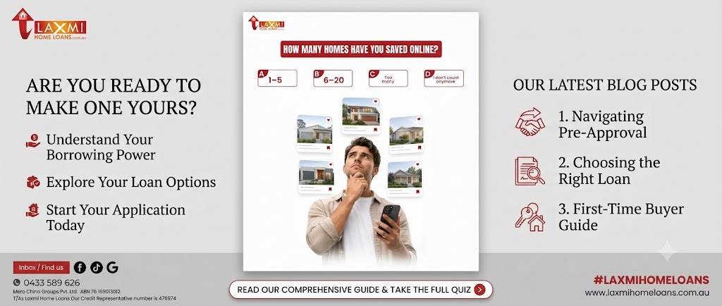 Buyer holding a pre-approval letter reviewing property options with a mortgage broker in Australia
